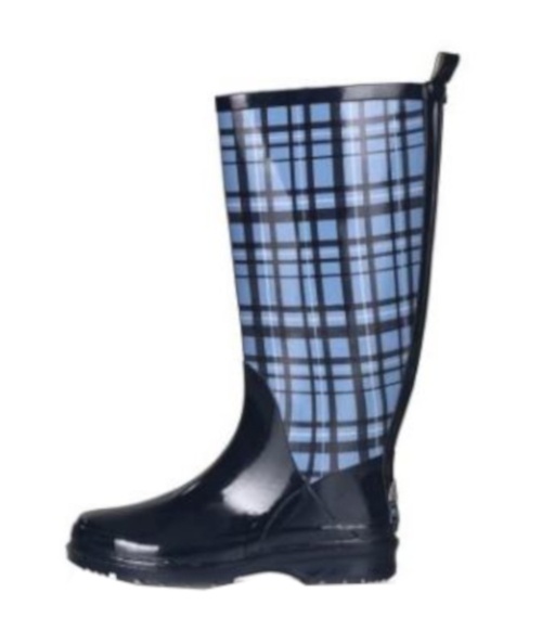 checkered rain boots